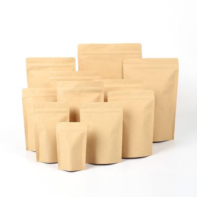China Recyclable Compostable Biodegradable Stand Up Pouches Kraft Paper Zipper Bag 70g for sale