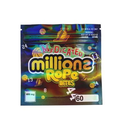 China Gravierdruck Plastik Mylar Taschen mit Reißverschluss für Gummies Verpackung zu verkaufen