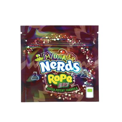 China Fresh Gummies Candy Packaging Holographic Side Seal Bags Eco-friendly Recyclable for sale