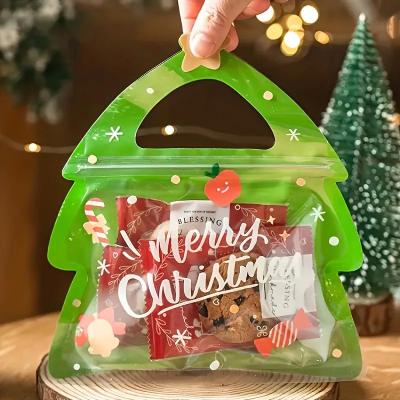 中国 Christmas Stocking Special Shaped Candy Packaging Bag Plastic Zipper Bag For Gummies 販売のため