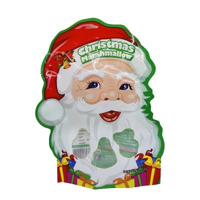China Special Shaped Plastic Mylar Bag With Zipper, Customised Christmas Packaging Bag for sale