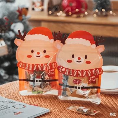 China Christmas Mylar Packaging Bag Santa Claus Shaped For Cookies Gummies Candies for sale