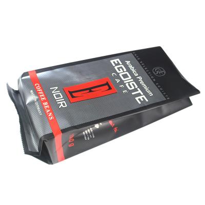 中国 Heat Seal Matte Black Side Gusset Coffee Bag Stand Up Ziplock Plastic Pouch 12oz 販売のため