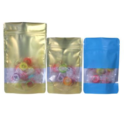 China Custom Zipper Resealable Aluminum Foil Mylar Bag Plastic Packaging Bag With Window for sale