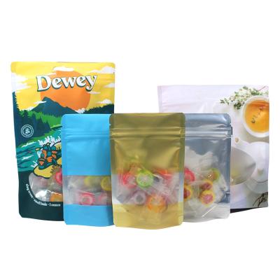 China Free Sample Premium Food Stand Up Pouch With Window , Zipper Resealable Bag for sale