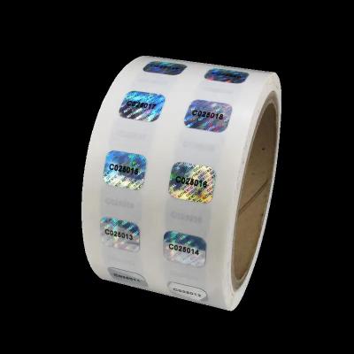 China UV Resistant Holographic Vinyl Sticker Paper Security Removable Anti Counterfeit Stickers en venta