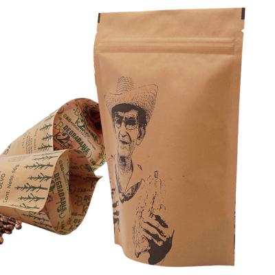 China Laminated Plastic Stand Up Pouch Zip Lock Dried Food Biodegradable Kraft Paper Bag for sale