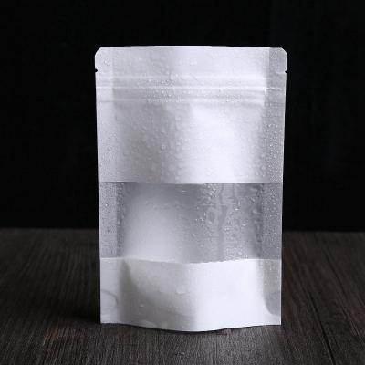 China Mega See Through Pouches Zipper White Resealable Paper Pouches for sale