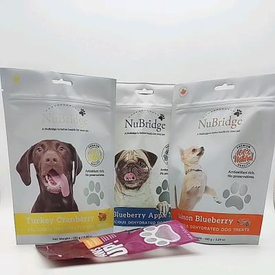China CMYK Print Resealable Paper Pouches Tear Notch Dog Treat Packaging for sale