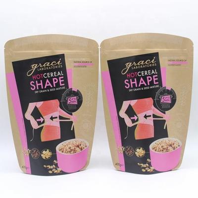 China 7g Biodegradable Stand Up Pouches CMYK Printed Kraft Paper Coffee Bags for sale