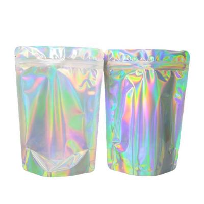 China Resealable Holographic Stand Up Pouch Mylar Packaging Bags Eco Friendly for sale