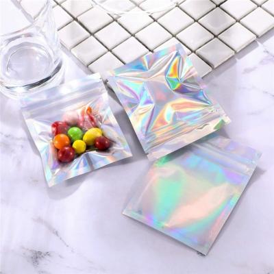 China HACCP Holographic Stand Up Pouch Zipper Top Mylar Foil Mini Pouches for sale