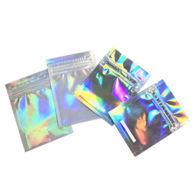China 7g Resealable Aluminum Bags Holographic Gravnre Print Side Gusset Pouch for sale