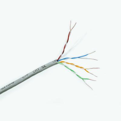 China UTP Unshielded Bare Copper 24awg 4 Pair Lan Cable Indoor Wiring CAT5e for sale