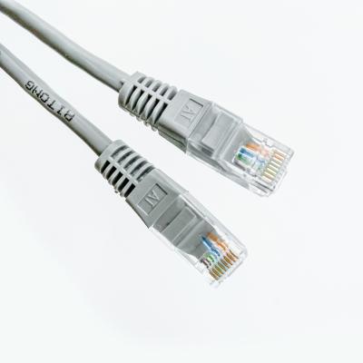 China Bare Copper Grey Network Patch Cord UTP Cat5e 100Mbps Passes FLUKE Test for sale