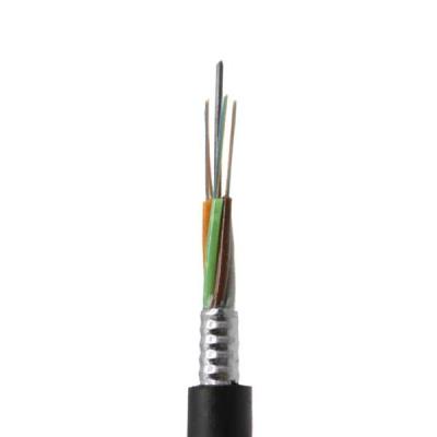 China Cable de fribra óptica flojo de la cuenta de la base 24 del cable de fribra óptica GYTA 48 del tubo G657A FRP de PBT en venta
