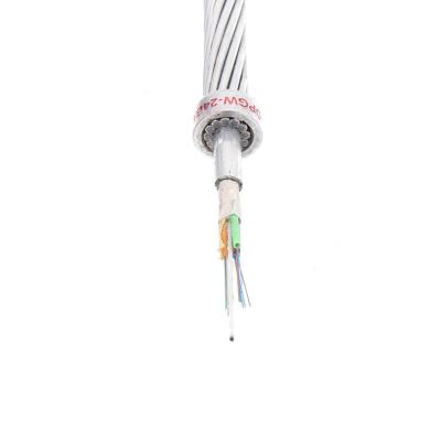 China Cable de toma de tierra aéreo del solo modo del cable de fribra óptica 24Core de G652D OPGW en venta