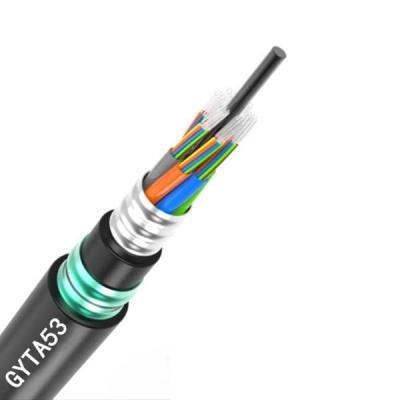 China Cable de fribra óptica al aire libre acorazado GYTA53 MDPE de 12 bases/envoltura del doble del HDPE en venta