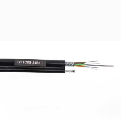 China Cuadro 8 envoltura aérea del cable de fribra óptica GYTC8S 12Core PE del solo modo en venta