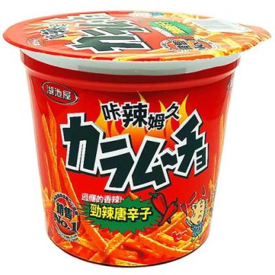 China Enhance your wholesale assortment with  Kalamojo Long Potato Sticks - Spicy Tang Xinzi Flavor 65g  /12 Buckets for sale