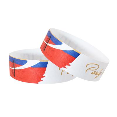 China Custom Logo Tyvek Paper Wristbands For Access Control Sequential Numbering for sale