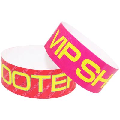China Water Resistant Festival Tyvek Wristbands , Disposable Printable Paper Wristbands for sale