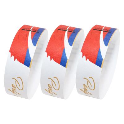 Chine Des bracelets en papier synthétique de couleur personnalisés, taille personnalisable, jetables à vendre