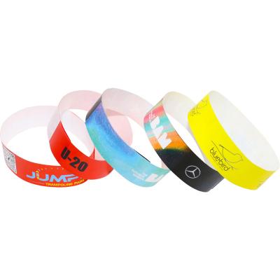 China Disposable Custom Tyvek Wristbands For Events White Red Blue Security for sale