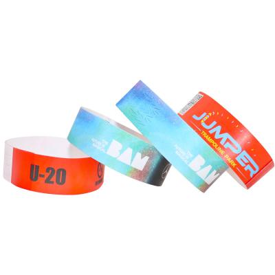 China Customizable Tyvek Security Wristbands , Dupont Festival Paper Wristbands for sale