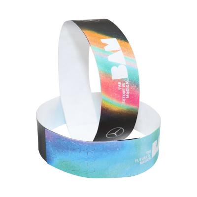 China Tyvek Paper Event Wristbands White Red Blue Personalized Lightweight for sale