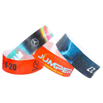China Lightweight Tyvek Bracelets Wristbands , Bar Coding Disposable Paper Wristbands for sale