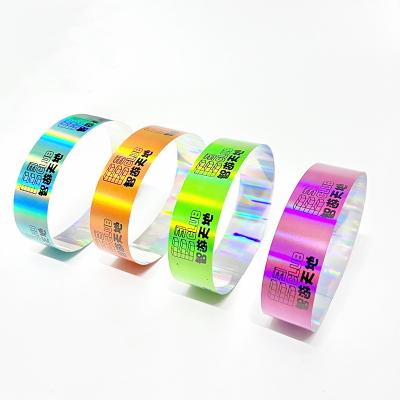 China Personalized Sparkle Wristbands , Custom Logo Glitter Tyvek Wristbands for sale