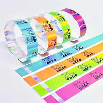 China Disposable Colorful Paper Wristbands , Music Festival Tyvek Wristbands for sale