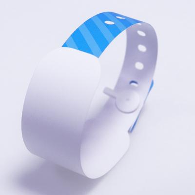 China Blue Hospital Patient ID Band , Vinyl Material Printable Hospital Wristband for sale