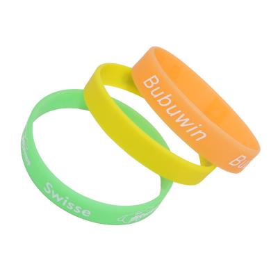 China Plain Style Printed Silicone Wristbands Eco Friendly Waterproof Bracelets for sale