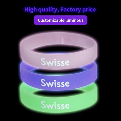China Gift Printed Silicone Wristbands 1-5mm Width Custom Bracelets With Logo for sale
