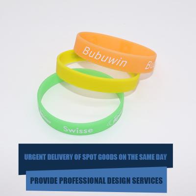 China Embossed Screen Printed Wristbands , Customizable Silicone Bands Gift for sale