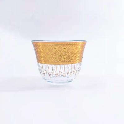 中国 プレミアム トルコの伝統的なコーヒーカップセット 滑らかなガラス素材 販売のため
