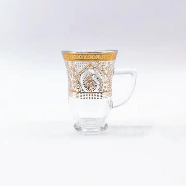Quality Delicate Glass Turkish Crystal Tea Set 88ml Volume Traditional for sale