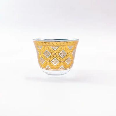 China Crystal Arabic Coffee Cup 30mm Bottom Diameter Arabic Cawa Cup Set for sale