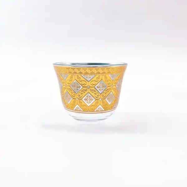 Quality Crystal Arabic Coffee Cup 30mm Bottom Diameter Arabic Cawa Cup Set for sale