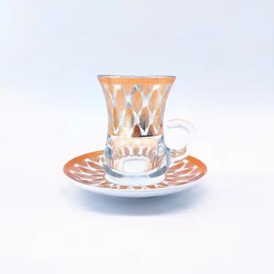 China Custom Arabic Tea Cups From Turkey Elegant touch with gold decoration for sale