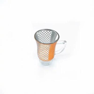 China Copo de té árabe de vidrio platillos utensilios de bebida juegos de té turco 105ml volumen en venta