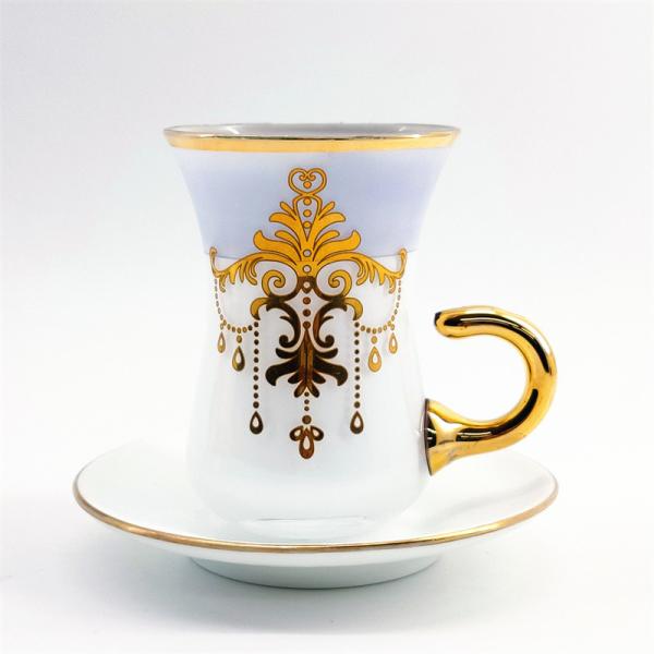 Quality Aesthetic Arabic Tea Cup 162G Weight 105ML Arabic Tea And Coffee Sets for sale