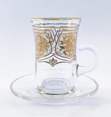 China 105ml Arabic Tea Cup Hand Painted Glass Turkish Cups For Tea for sale