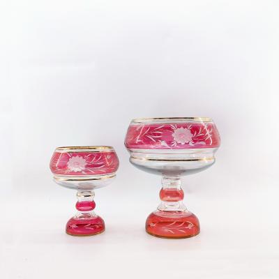 China Grande e elegante taça de vidro de frutas moderna brilhante design superfície lisa à venda