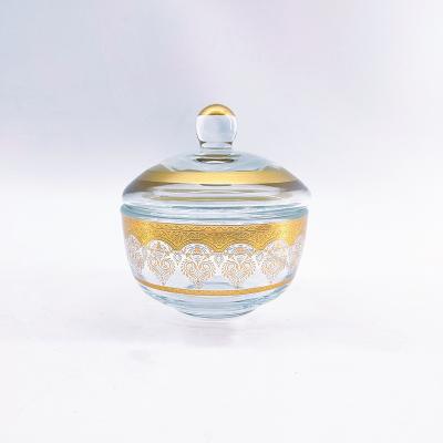 Chine Dispositif en verre cristallin Plateau de bonbons Ronde Forme 5,5 cm Profondeur à vendre