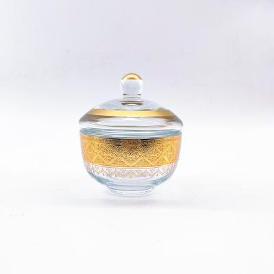 China Home Decorative Glass Candy Bowls Small 10.7cm Height Round Shape for sale