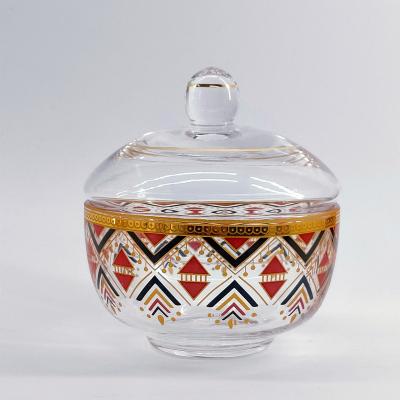 China Small Crystal Clear Sugar Bowl With Lid 300ml Capacity Custom Made for sale