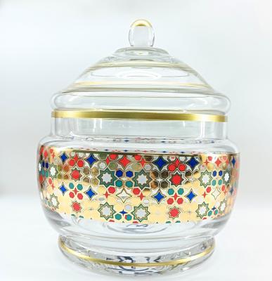 China Tableware Crystal Glass Sugar Bowls 1650ml Capacity Food Storage for sale